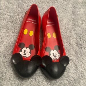 Mini Melissa Kids Mickey Mouse Red Black Dress Shoes